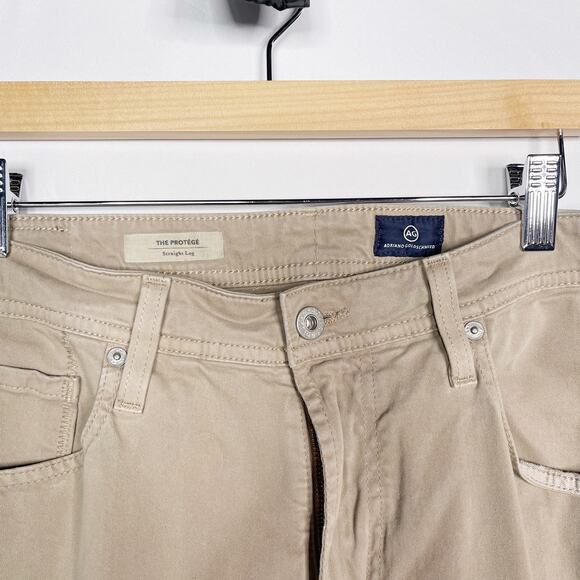 AG Adriano Goldschmied Mens 34x31 Cream The Protege Straight Leg Pants Chinos - Picture 10 of 12